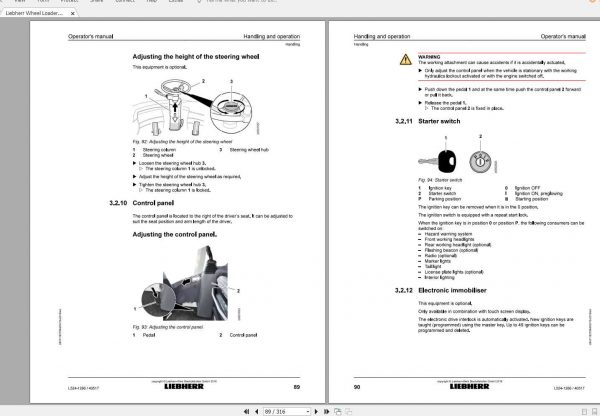 Liebherr Wheel Loader L524 1266 SN 40517 Operators Manual 2
