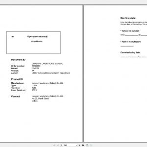 Liebherr Wheel Loader L524 1355 SN 26612 Operators Manual 1