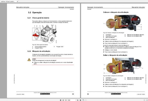Liebherr Wheel Loader L524 1557 SN 36303 Operators Manual 2