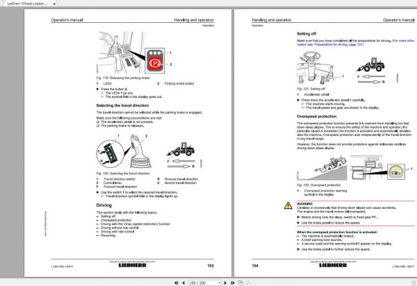 Liebherr Wheel Loader L524 1585 SN 40517 Operators Manual 2