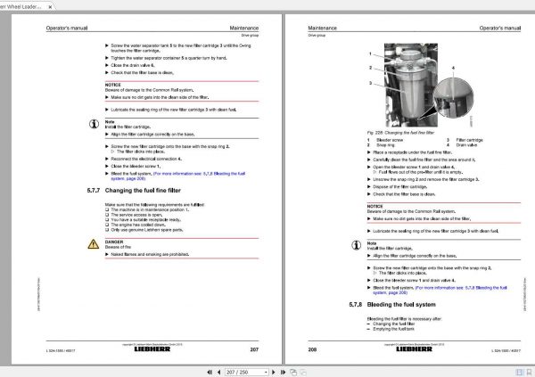 Liebherr Wheel Loader L524 1585 SN 40517 Operators Manual 3