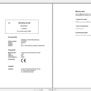 Liebherr Wheel Loader L524 659 SN 23960 Operating Manual 1