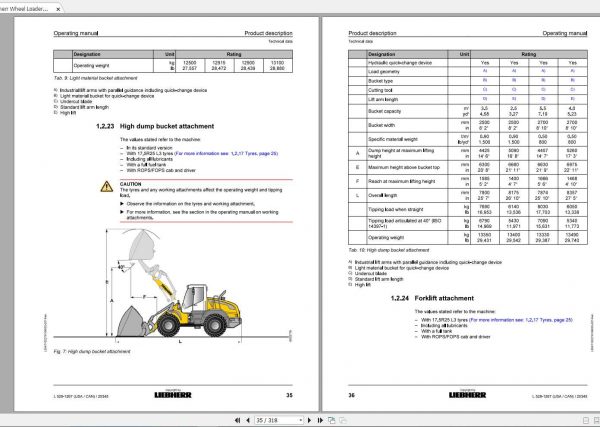 Liebherr Wheel Loader L528 1267USA CAN SN 25345 Operators Manual 2