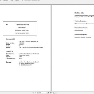 Liebherr Wheel Loader L528 1267USA CAN SN 40517 Operators Manual 2