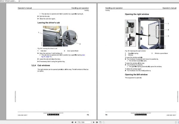 Liebherr Wheel Loader L538 1268 SN 40517 Operators Manual 2