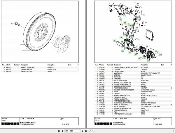 Liebherr Wheel Loader L538 1493 40435 Spare Parts List 2018ENES 2