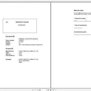 Liebherr Wheel Loader L538 1493 SN 31405 Operators Manual 1