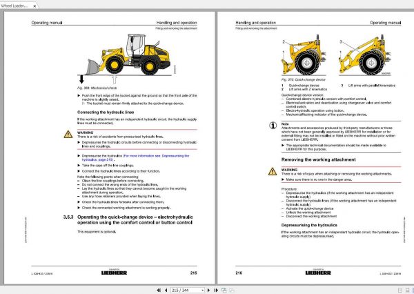Liebherr Wheel Loader L538 433 SN 23816 Operators Manual 3
