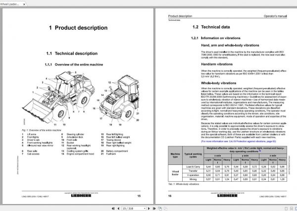 Liebherr Wheel Loader L542 1269USA CAN SN 40517 Operators Manual 2
