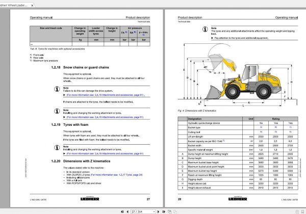Liebherr Wheel Loader L542 1269 SN 24755 Operators Manual 2