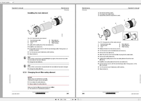 Liebherr Wheel Loader L542 1269 SN 40517 Operators Manual 3