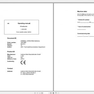 Liebherr Wheel Loader L542 435 SN 23816 Operators Manual 1