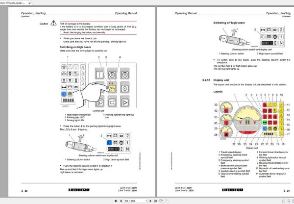 Liebherr Wheel Loader L544 433 SN 12800 Operators Manual 2