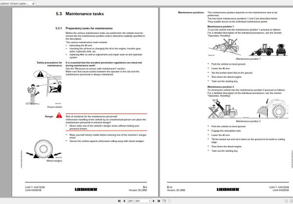 Liebherr Wheel Loader L544 442 SN 0248 Operators Manual 3
