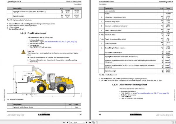 Liebherr Wheel Loader L550 1168USA CAN SN 34468 Operators Manual 2