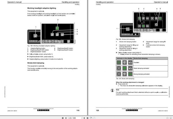 Liebherr Wheel Loader L550 1214 SN 40314 Operators Manual 2