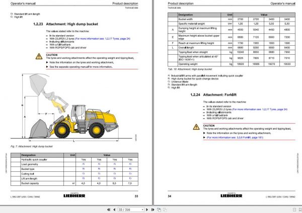 Liebherr Wheel Loader L550 1287USA CAN SN 35542 Operators Manual 2