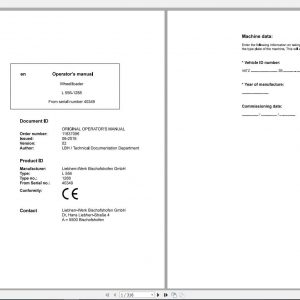 Liebherr Wheel Loader L556 1288 SN 40349 Operators Manual 1