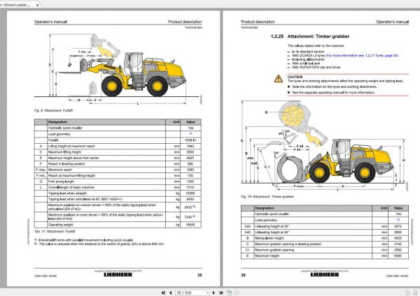 Liebherr Wheel Loader L556 1288 SN 40349 Operators Manual 2