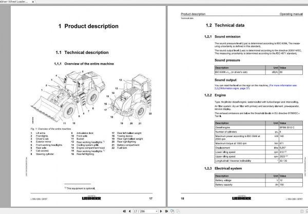 Liebherr Wheel Loader L556 1289 SN 29767 Operators Manual 2