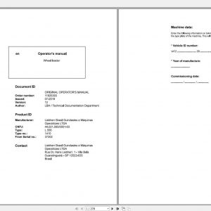 Liebherr Wheel Loader L556 1410 SN 37202 Operators Manual 1