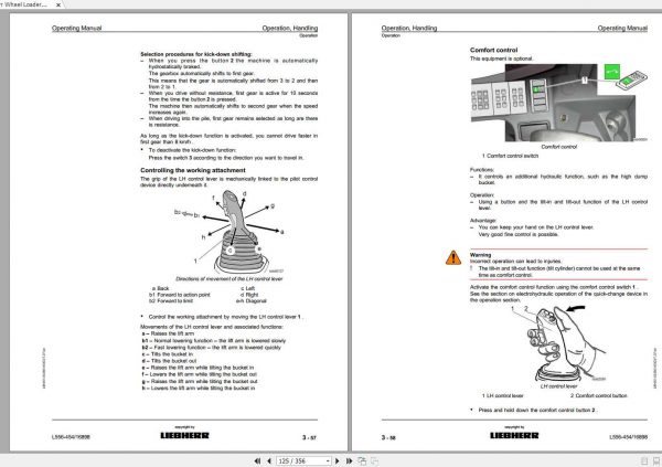 Liebherr Wheel Loader L556 4542plus2 SN 16898 Operators Manual 2