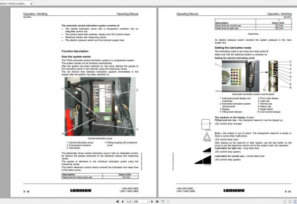 Liebherr Wheel Loader L564T 463 SN 12800 Operators Manual 2