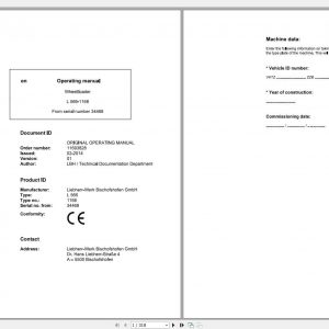 Liebherr Wheel Loader L566 1168 SN 34468 Operators Manual 1