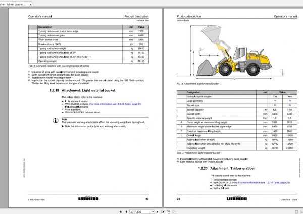 Liebherr Wheel Loader L566 1616 SN 37904 Operators Manual 2