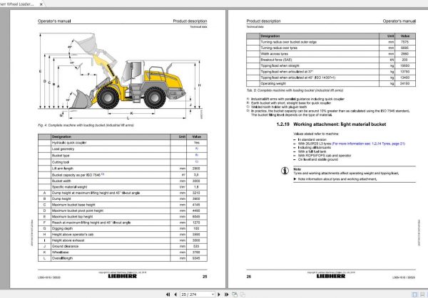 Liebherr Wheel Loader L566 1616 SN 38529 Operators Manual 2