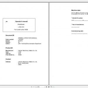 Liebherr Wheel Loader L566 1618 SN 36966 Operators Manual 1