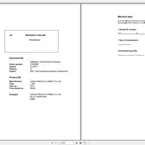 Liebherr Wheel Loader L566 1618 SN 38549 Operators Manual 1