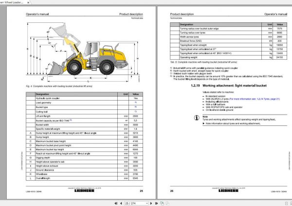 Liebherr Wheel Loader L566 1618 SN 38549 Operators Manual 2