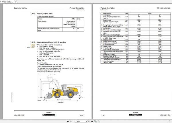 Liebherr Wheel Loader L566 4602plus2 SN 11780 Operators Manual 2