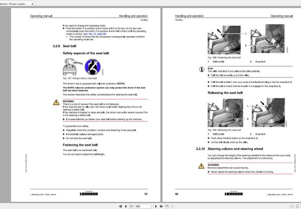 Liebherr Wheel Loader L566 460USA CAN SN 24314 Operators Manual 2
