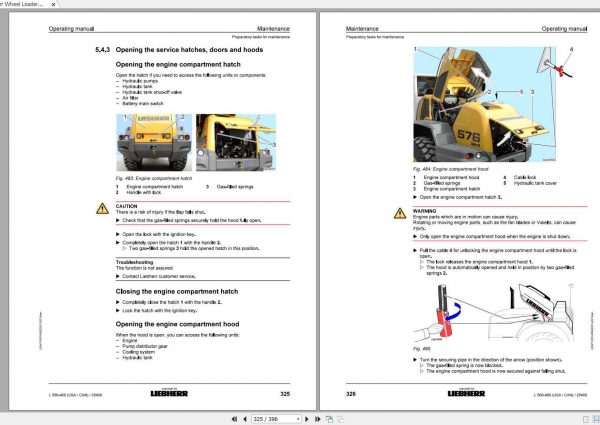 Liebherr Wheel Loader L566 460USA CAN SN 25400 Operators Manual 3