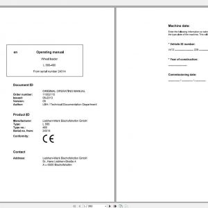 Liebherr Wheel Loader L566 460 SN 24314 Operators Manual 1