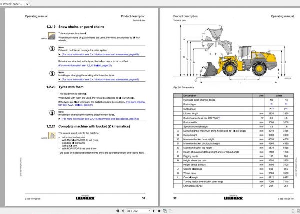 Liebherr Wheel Loader L566 460 SN 25400 Operators Manual 2