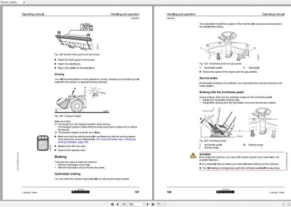 Liebherr Wheel Loader L566 460 SN 25400 Operators Manual 3