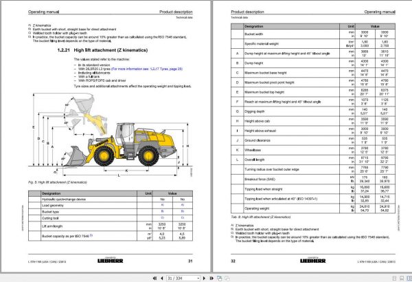 Liebherr Wheel Loader L576 1169USA CAN SN 23813 Operators Manual 2