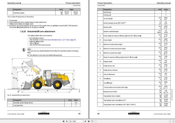 Liebherr Wheel Loader L576 1169USA CAN SN 34468 Operators Manual 2