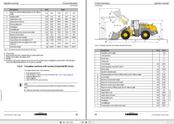 Liebherr Wheel Loader L576 1169USA CAN SN 35542 Operators Manual 2