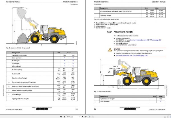 Liebherr Wheel Loader L576 1169USA CAN SN 40349 Operators Manual 2