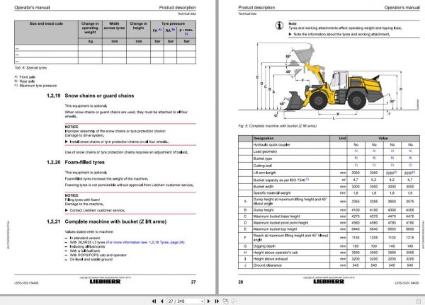 Liebherr Wheel Loader L576 1333 SN 54430 Operators Manual 2