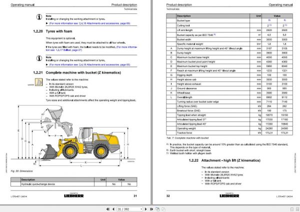 Liebherr Wheel Loader L576 457 SN 24314 Operators Manual 2