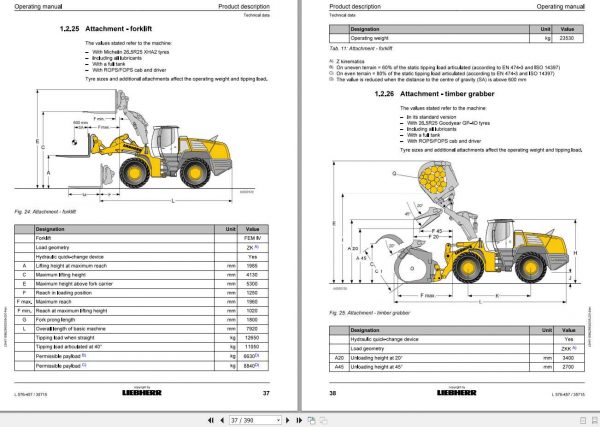 Liebherr Wheel Loader L576 457 SN 35715 Operators Manual 2