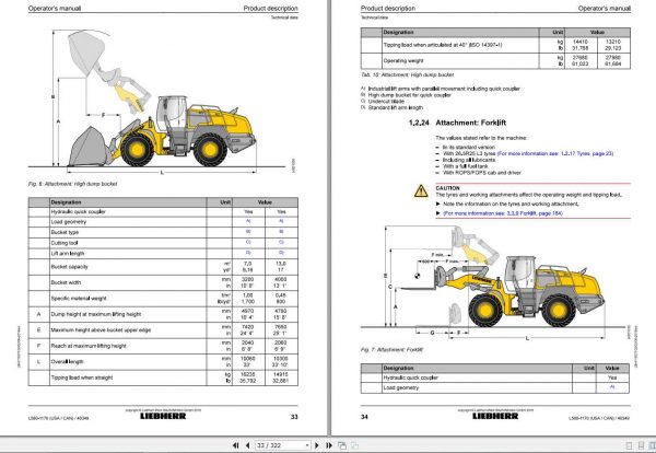 Liebherr Wheel Loader L580 1170USA CAN SN 40349 Operators Manual 2