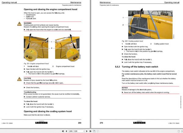 Liebherr Wheel Loader L580 1170 SN 26443 Operators Manual 3