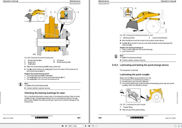 Liebherr Wheel Loader L580 1170 SN 40349 Operators Manual 3