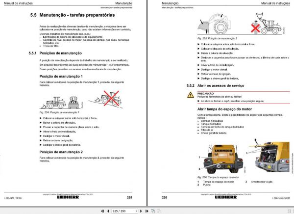 Liebherr Wheel Loader L580 1456 SN 30186 Operators ManualPT BR 3